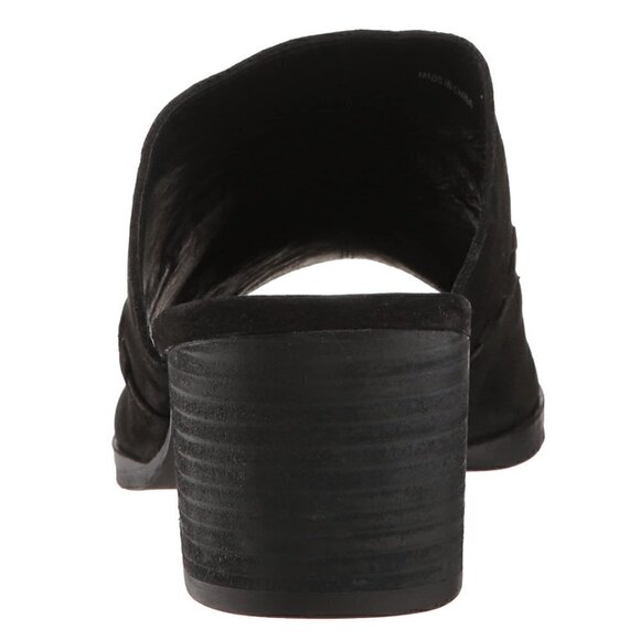 Eileen Fisher Kale Nubuck Leather Mule Slide 6 Block Heel Open Toe Braided Peep - Picture 9 of 9